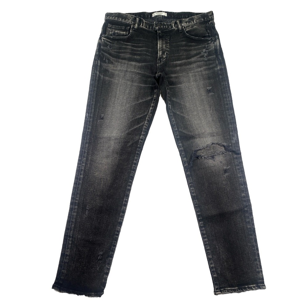 Moussy Vintage Women's Size 30 Howa Black Tapered Jeans Distressed Stretch